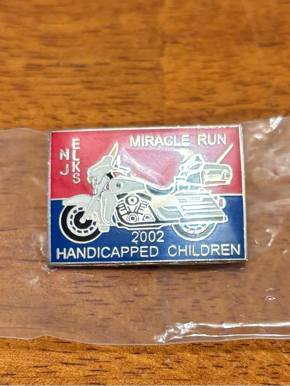 2002 New Jersey Elks Miracle Run 5th Annual Motorcycle Pin Fraternal Org